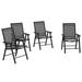 Outsunny Set of 4 Outdoor Folding Chairs for Patio Camping Beach Black