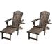 Adirondack Chaise Lounge Chairs Dark Brown