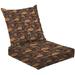 2-Piece Deep Seating Cushion Set Seamless black print style patterns print pattern Indian patterns Outdoor Chair Solid Rectangle Patio Cushion Set