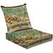 2-Piece Deep Seating Cushion Set Beautiful paisley Allover repeating pattern unique color matching Outdoor Chair Solid Rectangle Patio Cushion Set