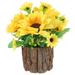 2pcs Wood Flower Container Bark Flower Pot Small Wooden Bucket Barrel Planter for Garden