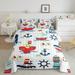 Nautical Comforter Set Boat Anchor Twin Bedding Set for Boys Kids Child Girls Lighthouse Quilt Sailboat Steering Wheel Duvet Insert Ocean Theme Sketch Steamship Nautical Rope Knot Ocean Decor