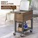 SYTHERS 60 Quart Rolling Cooler Cart Portable Patio Cooler Rolling on Wheels Bottle Opener Drainage Drinks Cooler Cart for Patio Pool Deck Party BBQ Cooking