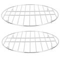 2 Pcs Stainless Steel Griddle Grill Sturdy Steak Rack Round Barbecue Wire Mesh Mini BBQ Net