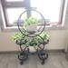 SHZICMY Indoor Black Plant Stand Flower Pot Holder 6 Tier 9 Pot with Wheels Patio Garden