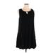 Terra & Sky Casual Dress - A-Line: Black Solid Dresses - Women's Size 0X