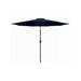 J & J Global 270509 9 ft. Crank Open & Tilt Steel Pole Patio Market Umbrella Navy Blue Fabric