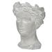 Girl Bust Planter Indoor Outdoor DÃ©cor - Cement Pot Woman Face Greek Sculpture Flower Hair 6 x 6 x 9