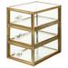 Drawer Jewelry Box Desktop Organizer Drawers Household Makeup Case Boxes Container Glass Alloy