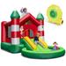Gymax Inflatable Bounce House w/ Blower Kids Christmas w/ Slide & Trampoline & Ball Pool