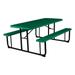 Norwood Commercial Furniture Blow- Molded Plastic Rectangle Picnic Table with Bench Green/Black NOR-PTBM7260-6-10