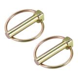 2Pack 5/16 x 2-3/4 Linch Pin with Ring Trailer Pins Assortment Kit for Boat Kayak Trailer Tractor Trolley Gold