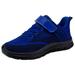 CAICJ98 Boys Sneakers Fashion Fashion Autumn Children Girls Sports Shoes Flat Thick Bottom Lightweight Non Slip Lace Up Hook Loop Easy To Wear Girl Tennis Shoes Dark Blue