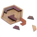 Pixnor Wooden Tangrams Puzzles for Kids Wooden Hexagon Toddlers Puzzles Block Geometric Brain Teaser Wood Puzzle Tangram Logic IQ Toy