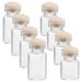 8 Pcs Glass Bottles for Water Dollhouse Candy Jar Models DIY Hanging Mini Jars with Lid Wood