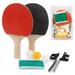 Portable Retractable Ping Pong Post Net Rack Ping Pong Paddles Quality Table Tennis Rackets Set Ping Pong Training Adjustable Extending Net Rack Paddle Bats Sports Accessories Racquet Bundle Kit