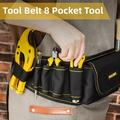 Deli Tool Belt 8 Pocket Tool Pouch Adjustable Work Belt Tool Bag Tool Organizer for Electrician Carpenter Construction Multi-functional Oxford Cloth Tool Waist Bag