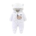Qxutpo Kids Girls Jackets Romper Bear Baby Fuzzy Jumpsuit Hooded Buttons Jackets Size 9-12M