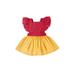 TheFound Toddler Baby Girl Summer Mini Dress Ruffle Sleeve Backless Princess Sundress Birthday A-line Dresses