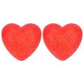 2 Pcs Desk Chait Home+decor Heart Shaped Rice Night Light Wedding Party Favor Love Heart-shaped 8cm Red Plastic