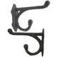 American Retro Door Back Hook Wall Coat Hanger Farmhouse Style Cast Iron Double Decoration Indoor Corridor Courtyard Garden 2pcs Brown Keys Holder Organizer Deer Hooks Hat for Hanging Mounted Robe