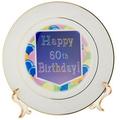 Balloons with Purple Banner Happy 60th Birthday 8 inch Porcelain Plate cp-173075-1