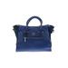 Segolene en cuir Satchel: Pebbled Blue Print Bags