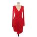 B44 Dressed Casual Dress - Wrap: Red Dresses - Women's Size Medium