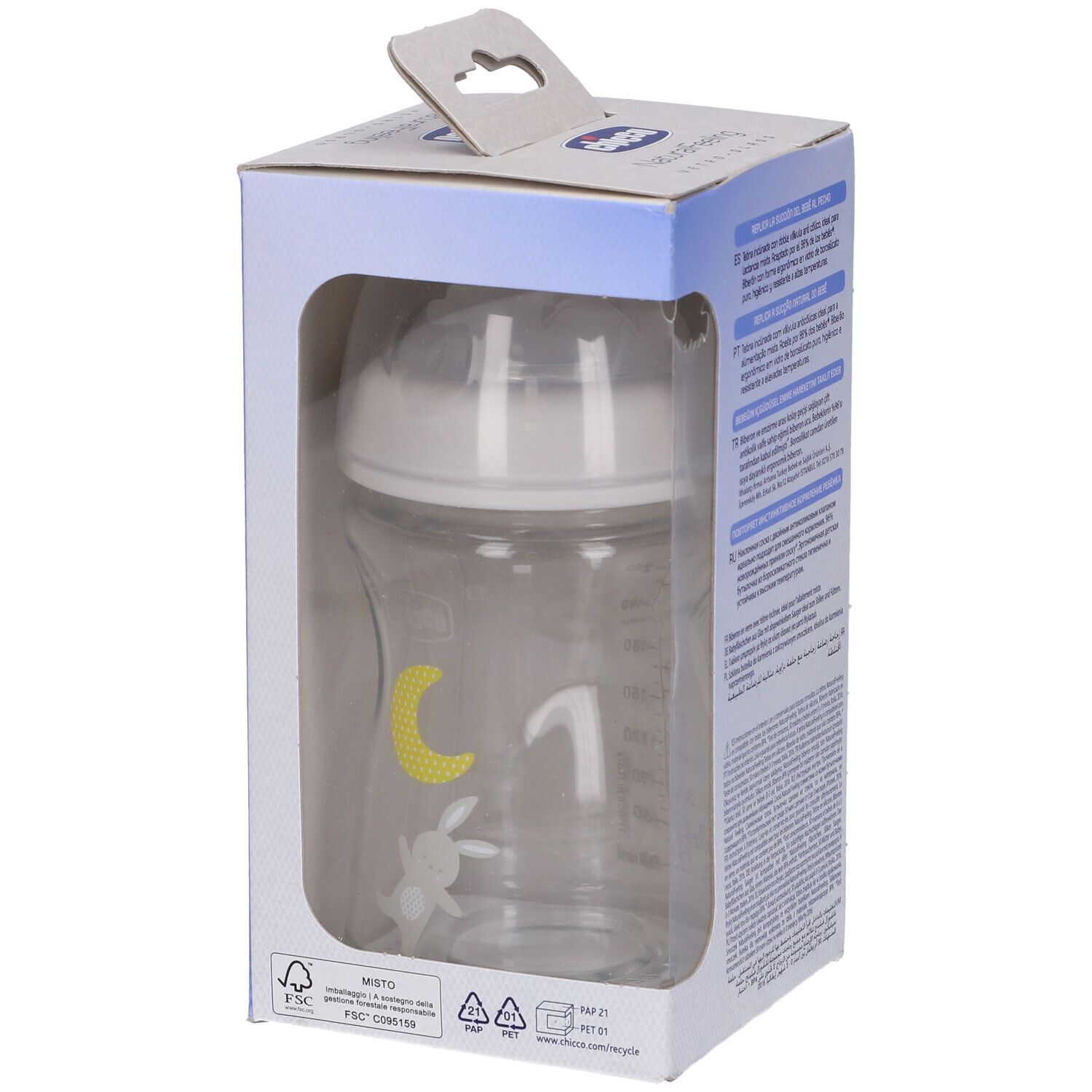 Chicco Biberon Nat Feel Vetro 0M+ 250 Ml 1 St
