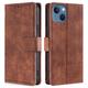 Crocodile textured leather case for iPhone 14 - Brown