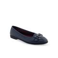 Wide Width Women's Bia Casual Flat by Aerosoles in Navy Leather (Size 7 1/2 W)