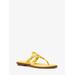Michael Kors Aubrey Cutout Leather T-Strap Sandal Yellow 7.5