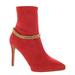Jessica Simpson Shoes | Jessica Simpson Women's Valyn 4 Faux Suede Chain Stiletto Heeled Ankle Bootie | Color: Gold/Red | Size: Various