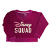 Disney Tops | Disney Squad Cropped V-Neck Sweatshirt Size M Magenta Pink Cozy Layer Sleepwear | Color: Pink/White | Size: M