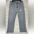 Levi's Jeans | Levi’s 505 Orange Tab Mens 36x30 Distressed Regular Fit Straight Leg Denim Jeans | Color: Blue | Size: 36