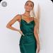 Zara Dresses | - Zara Emerald Slip Dress | Color: Black/Green | Size: S