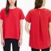 Madewell Tops | Madewell Tailored Pleated Back High Low Red Top Women's Size Small | Color: Red | Size: S