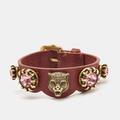 Gucci Jewelry | Gucci Feline Crystals Gold Tone Leather Bracelet | Color: Gold | Size: Os