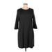 J.Jill Casual Dress - DropWaist High Neck 3/4 sleeves: Gray Print Dresses - Women's Size X-Large Petite