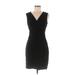 Ann Taylor Casual Dress - Mini V-Neck Sleeveless: Black Solid Dresses - Women's Size Medium Petite
