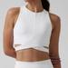 Athleta Tops | New Athleta Conscious Cut Out Crop Top Crossover Sports Bra D-Dd Cups In White | Color: White | Size: L