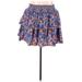 Universal Thread Casual Mini Skirt Mini: Blue Floral Bottoms - Women's Size 2X-Large