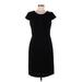 Tahari by ASL Casual Dress - Sheath Scoop Neck Short sleeves: Black Print Dresses - Women's Size 8