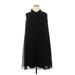 Sharagano Casual Dress - A-Line: Black Solid Dresses - Women's Size 16
