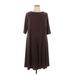 Roaman's Casual Dress - A-Line: Brown Solid Dresses - Women's Size 14