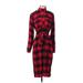 BB Dakota Casual Dress - Shirtdress Collared Long sleeves: Red Print Dresses - Women's Size X-Small