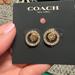 Coach Jewelry | Coach Earings Diamond Gold | Color: Gold/White | Size: Os