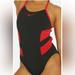 Nike Swim | Nike Hydrastrong Black & Red One Piece Swimsuit | Color: Black/Red | Size: 4