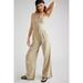 Free People Pants & Jumpsuits | Free People Call On Me One-Piece Jumpsuit Dress Solid Billowy Wide-Leg S | Color: Tan | Size: S