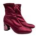 Free People Shoes | Free People Women’s Satin Spectrum Burgundy Sock Booties Size 38 Eu/8 Us | Color: Purple | Size: 8